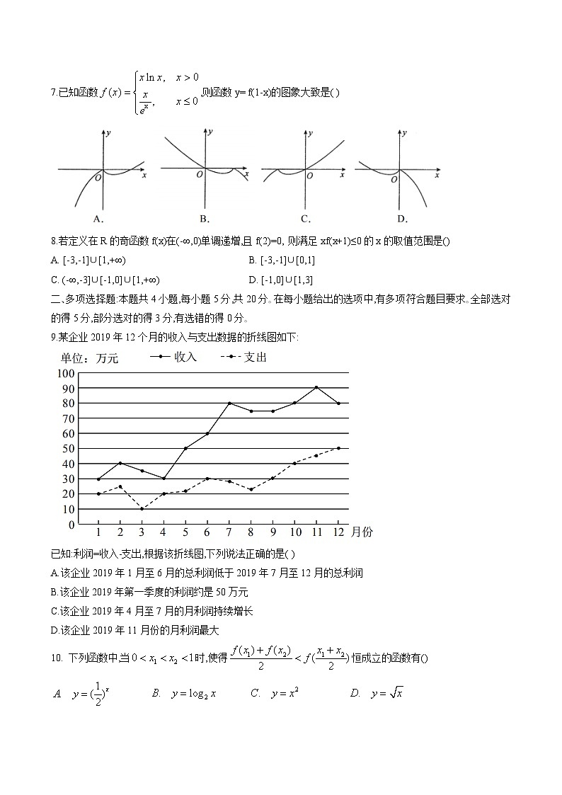 2021届江苏省苏州市相城区高三第一学期阶段性诊断测试数学试卷（word版,含答案）02