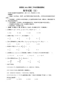 2021届四川省成都市新都区高三毕业班摸底测试文科数学试题