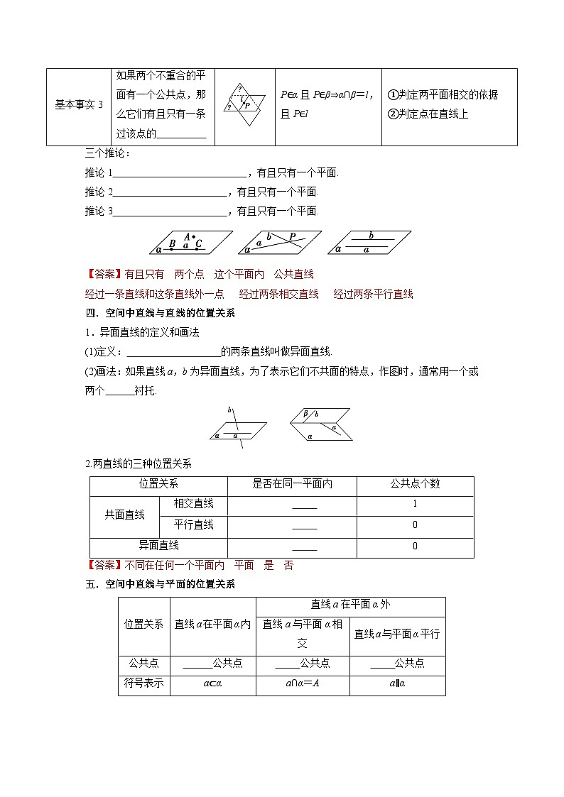 【同步导学案】高中数学人教A版(2019)必修第二册--8.4 空间点、直线、平面之间的位置关系 导学案（原卷版+解析版）02