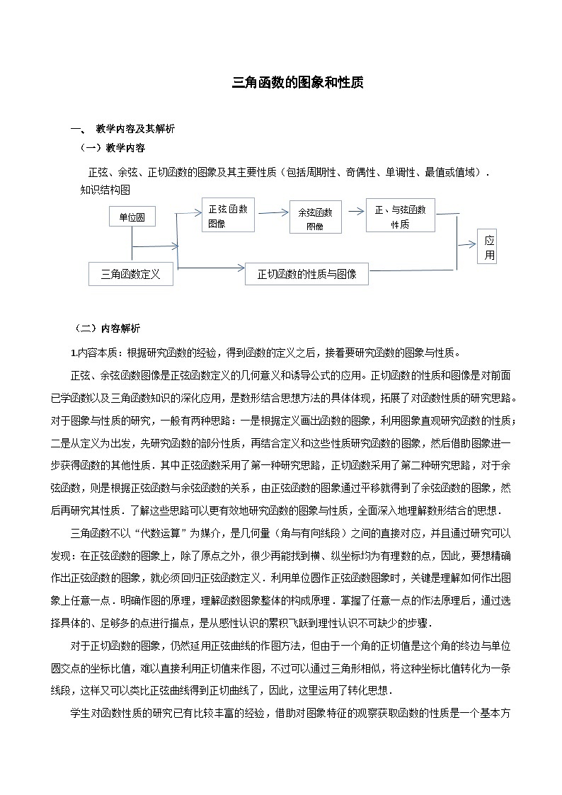 【小单元教案】高中数学人教A版(2019)必修第一册--5.4 三角函数的图象与性质（单元教学设计）01