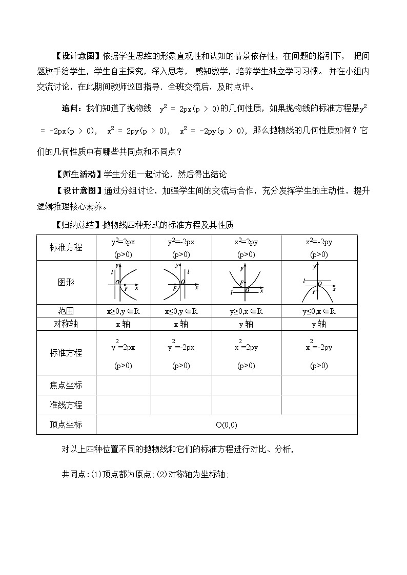 【小单元教案】高中数学人教A版(2019)选修第一册--3.3.2 抛物线的简单几何性质（课时教学设计）03