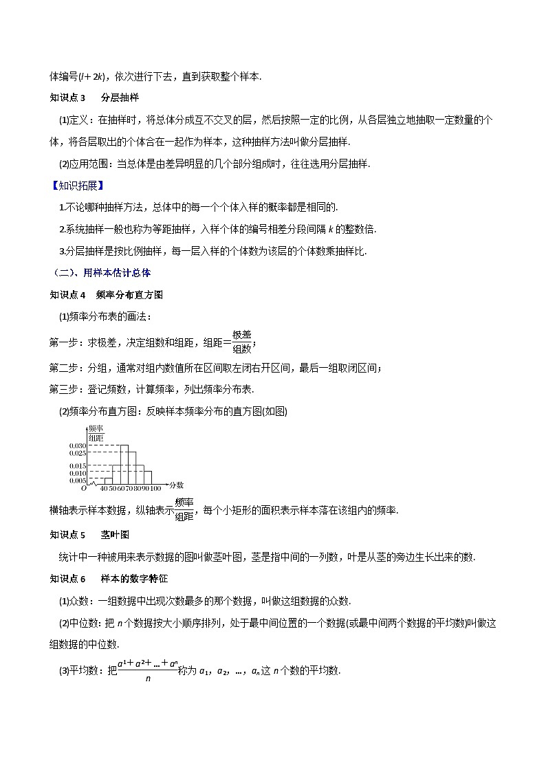 专题05 统计（重难点突破）原卷版-高二数学上学期精品讲义（人教A版）第2页