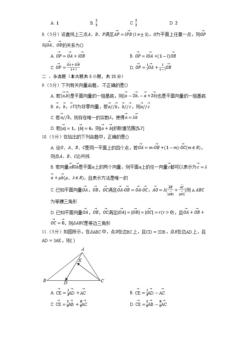人教B版（2019）必修第二册《第六章 平面向量初步》单元测试（含解析）02