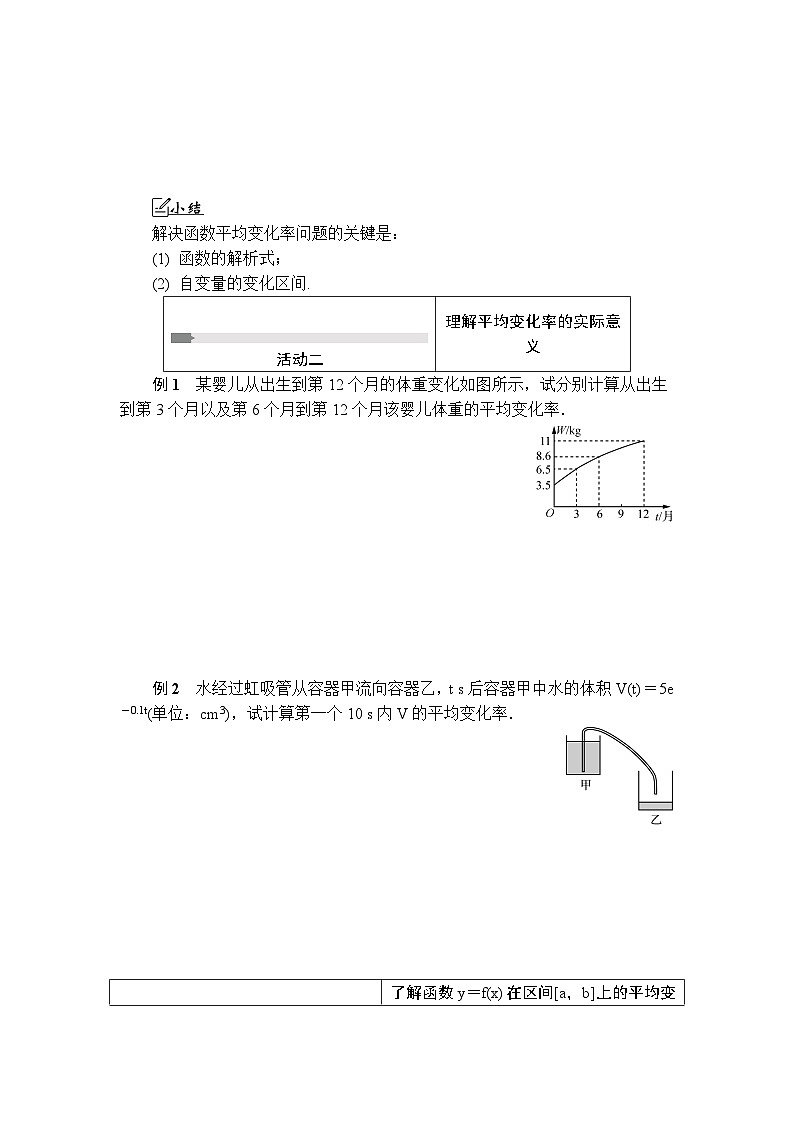 苏教版 高中数学 选择性必修第一册 活动单导学课程  第5章导数及其应用5.1.1　平均变化率（有答案）第3页