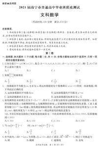 广西南宁市普通高中2021届高三10月摸底测试数学（文科）