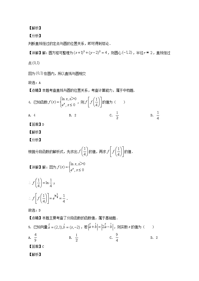 广东省广州市2020届高三普通高中毕业班综合测试一（一模考试）数学（文）试题 Word版含解析02
