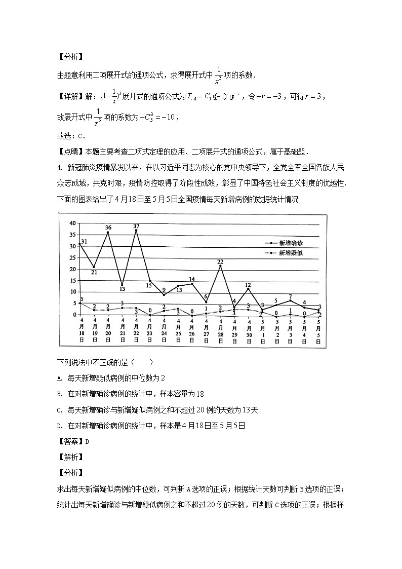 四川省泸州市2020届高三第三次教学质量诊断性考试数学（理）试题 Word版含解析02