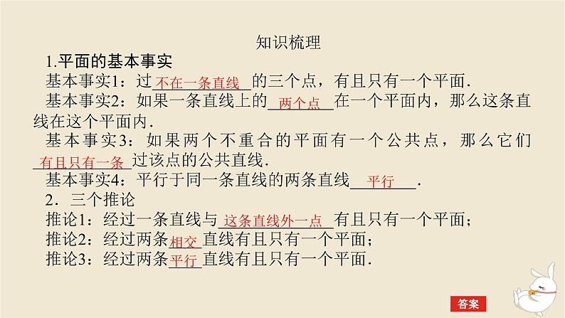 2024版新教材高考数学全程一轮总复习第七章立体几何第二节空间点直线平面的位置关系课件第5页