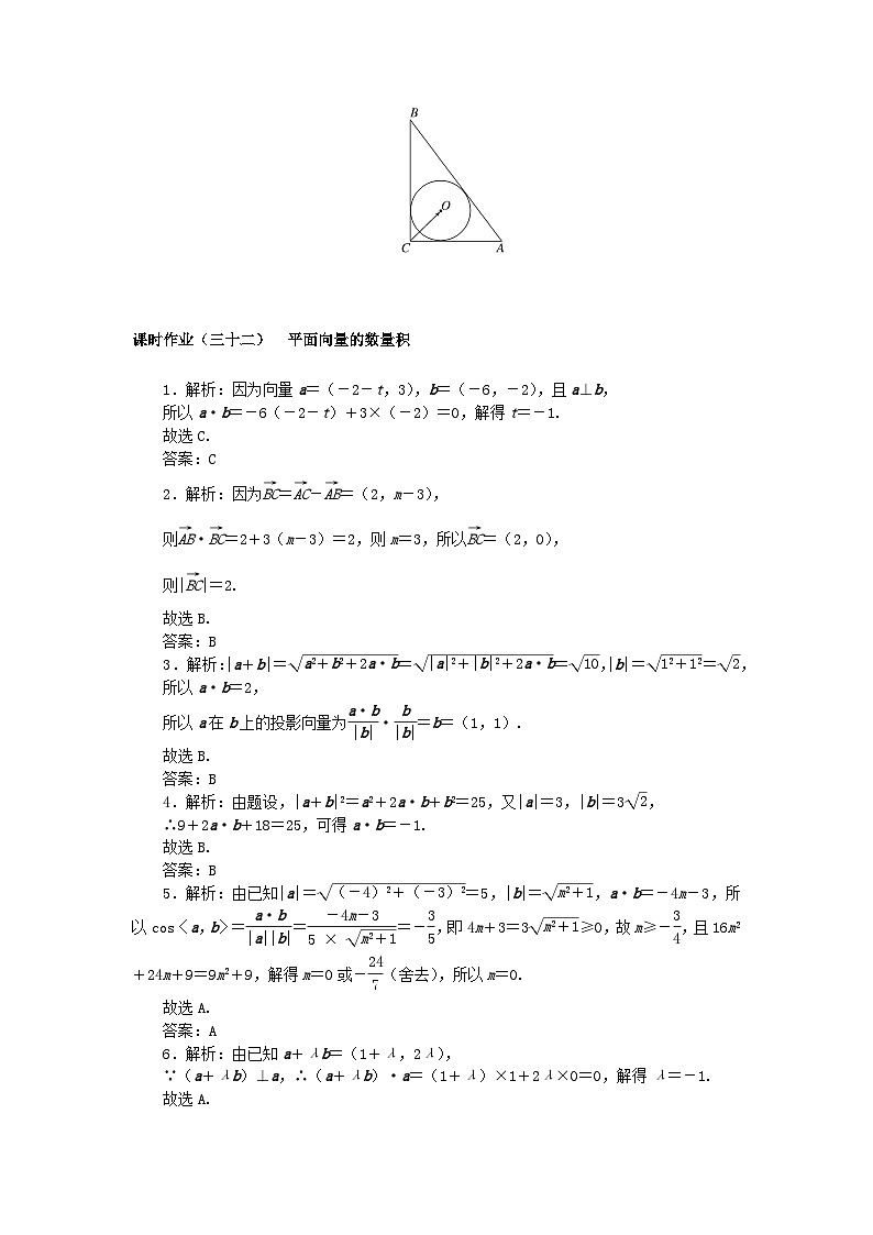 2024版新教材高考数学全程一轮总复习课时作业三十二平面向量的数量积第3页