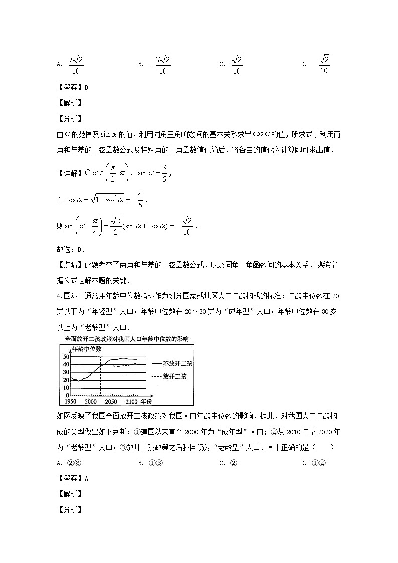 四川省双流中学2020届高三5月月考数学（理）试题 Word版含解析02