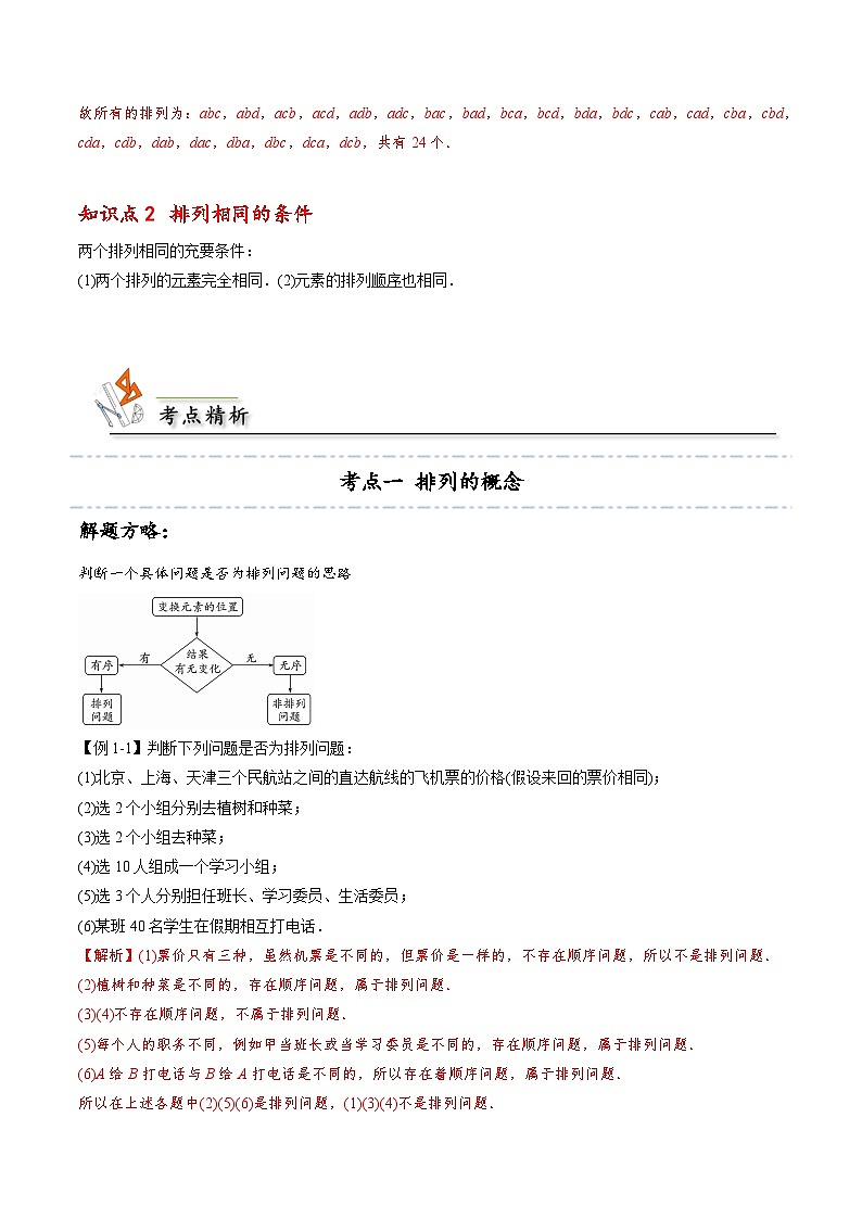 【同步讲义】（人教A版2019）高中数学选修第三册：6.2.1 排列  讲义03