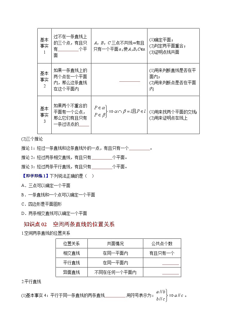 【同步讲义】（苏教版2019）高中数学必修二：第18讲 基本图形位置关系 讲义03