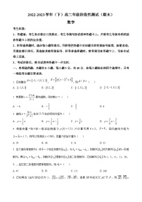 安徽省合肥市肥西县2022-2023学年高二数学下学期期末考试试题（Word版附答案）
