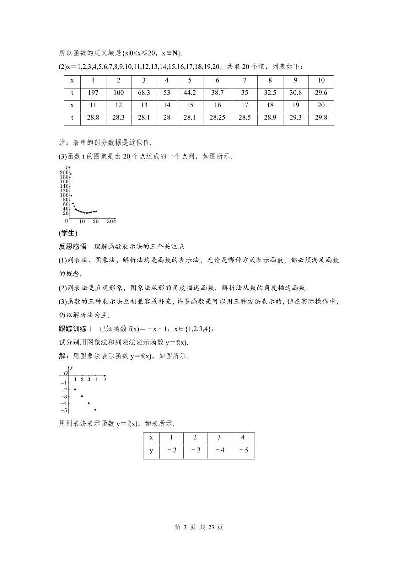 新教材高中数学同步精品讲练必修第一册 第3章 3.1.2 函数的表示法(教师版)第3页