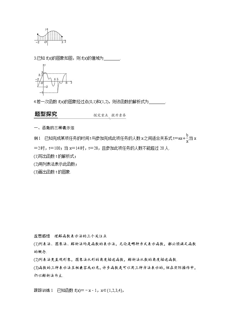 新教材高中数学同步精品讲练必修第一册 第3章 3.1.2 函数的表示法(原卷版)第2页