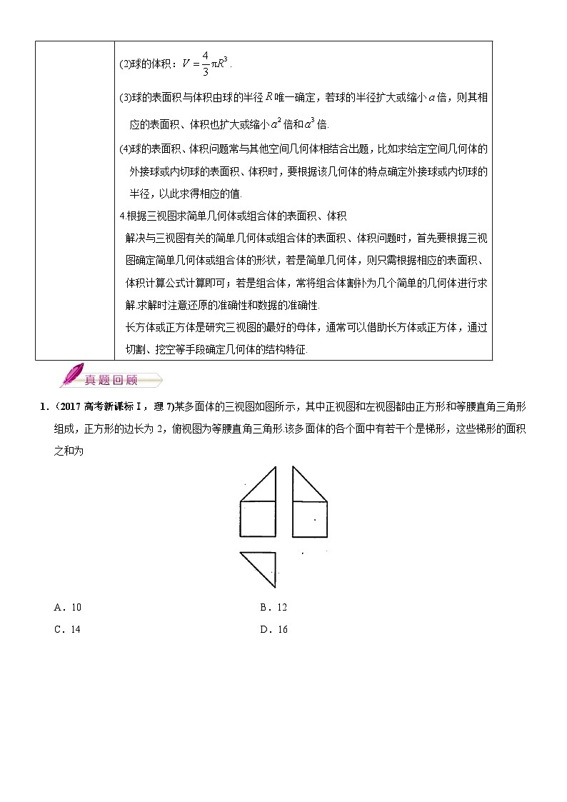 高考数学三轮冲刺考前20天终极冲刺攻略： 空间几何体  含答案解析第2页