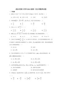 湖北省武汉第六中学2024届高三上学期第一次月考数学试卷