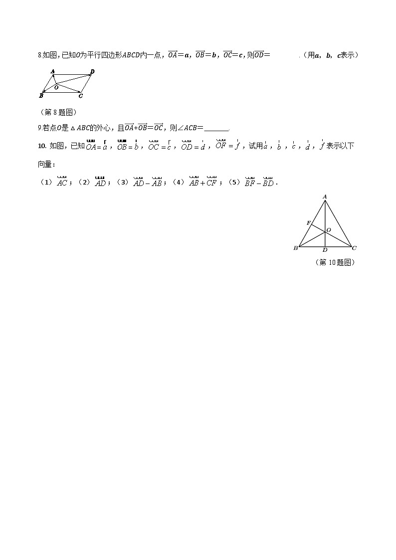 人教A版数学必修二6.2.1 向量的加法运算 6.2.2 向量的减法运算（同步练习）02