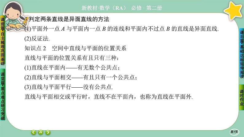 人教A版必修二8.4《空间点、直线、平面之间的位置关系》(第2课时) 课件PPT第7页