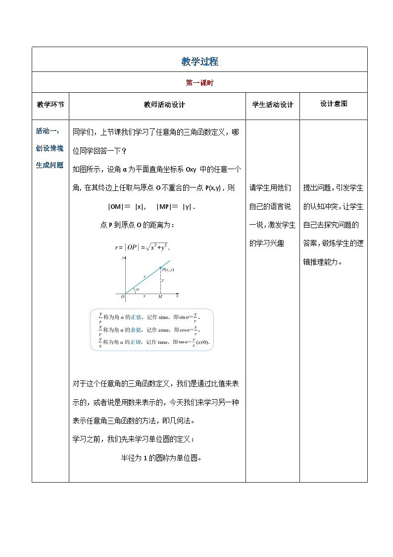 【中职专用】（高教版2021·基础模块上册） 高中数学 4.3.2单位圆与三角函数（教案）-第2页