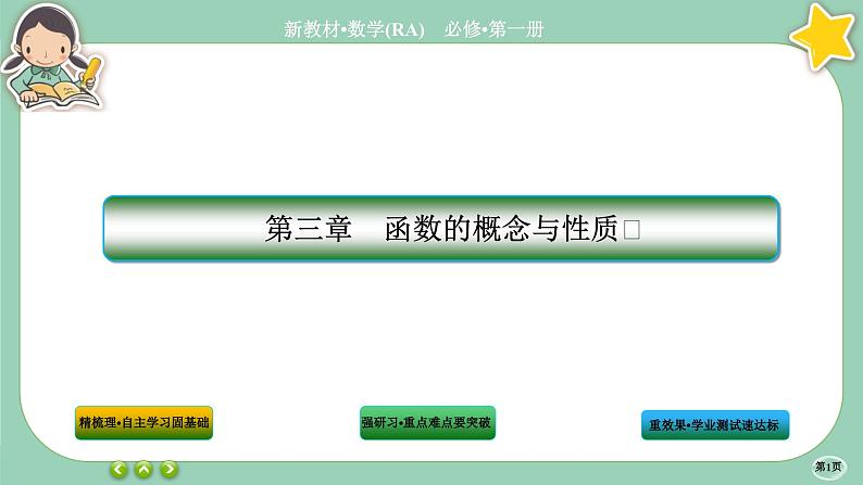 人教A版数学必修一3.2《函数的基本性质》(第1课时)课件PPT第1页