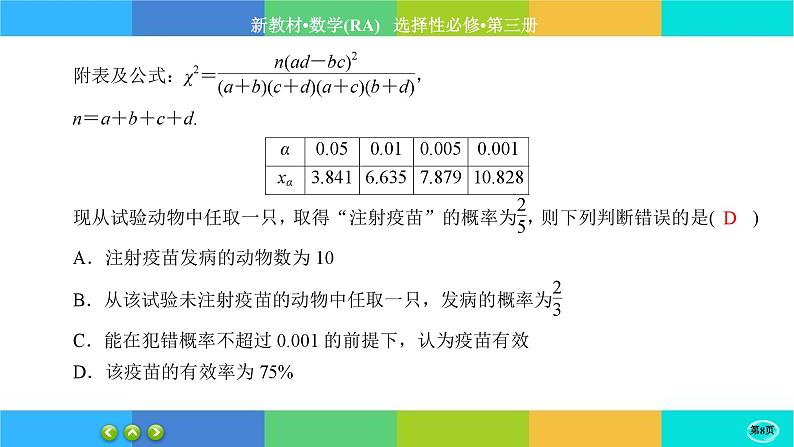 人教A版数学选修三8.3《分类变量与列联表》练习课件PPT08