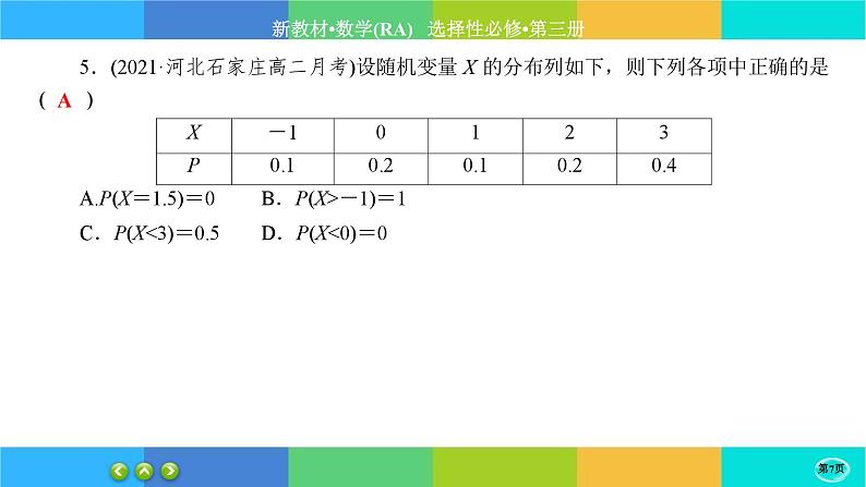 人教A版数学选修三 期末综合测评（课件PPT）07