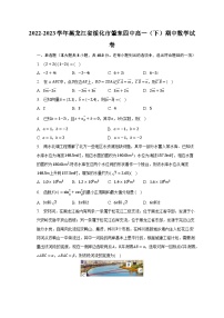 2022-2023学年黑龙江省绥化市肇东四中高一（下）期中数学试卷（含解析）