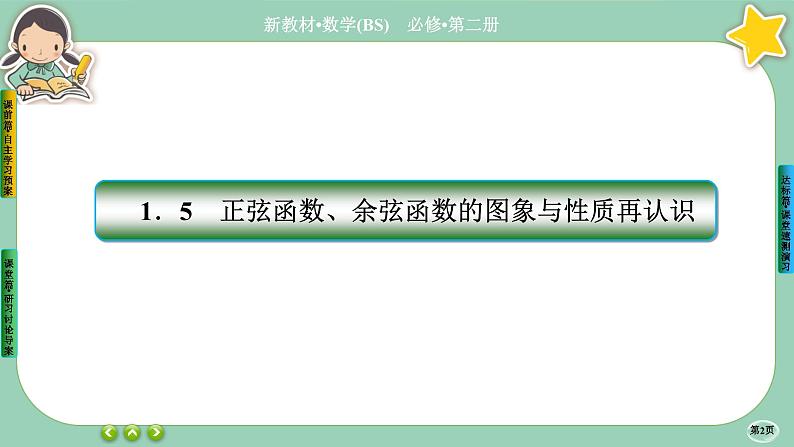 北师大版数学必修二1.5.1《正弦函数、余弦函数的图象与性质再认识》课件PPT02