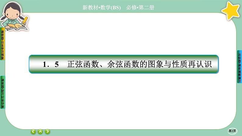 北师大版数学必修二1.5.2《正弦函数、余弦函数的图象与性质再认识》课件PPT02