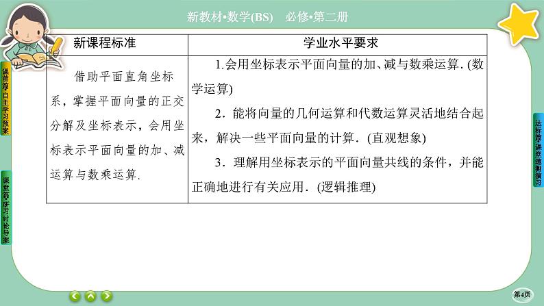 北师大版数学必修二2.4.2《平面向量基本定理及坐标表示》课件PPT04