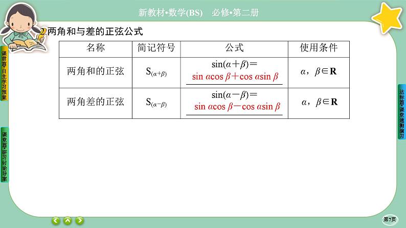 北师大版数学必修二4.2.2《两角和与差的三角函数公式》课件PPT07