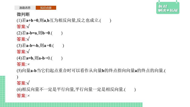 6.1.3 向量的减法——教材解读与拓展课件PPT07