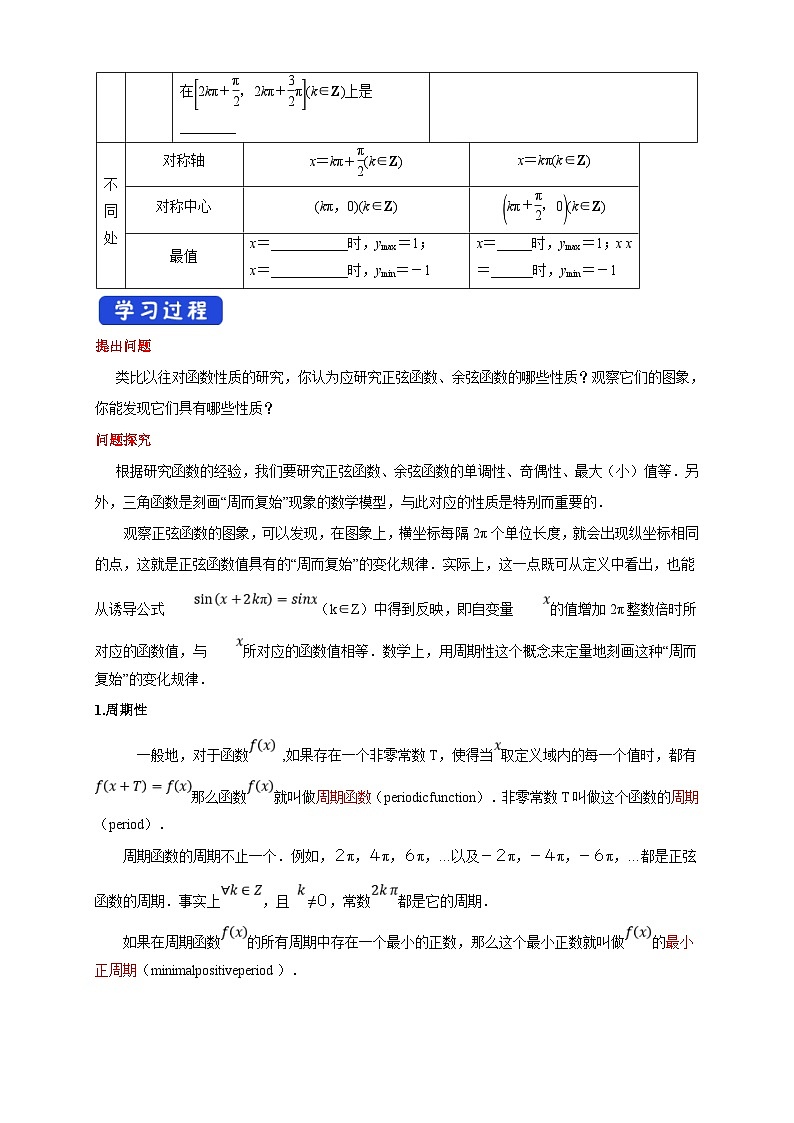 (人教a版)高中数学必修第一册5.4.2《正弦函数、余弦函数的性质》导学案（含答案）02