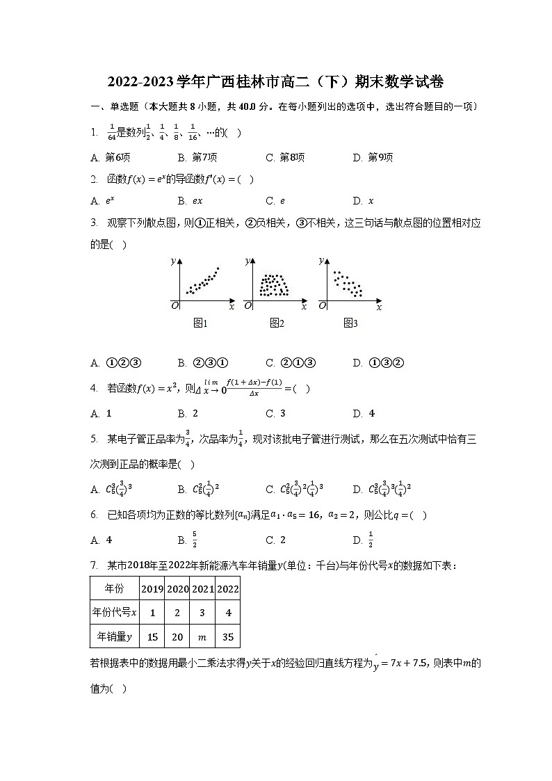 2022-2023学年广西桂林市高二（下）期末数学试卷（含解析）01