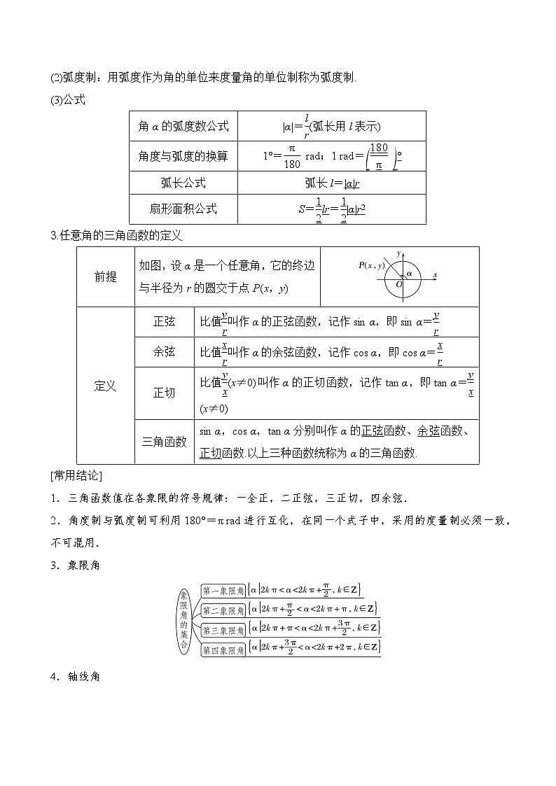 2024高考数学第一轮复习：4.1 任意角和弧度制及任意角的三角函数（解析版）第2页