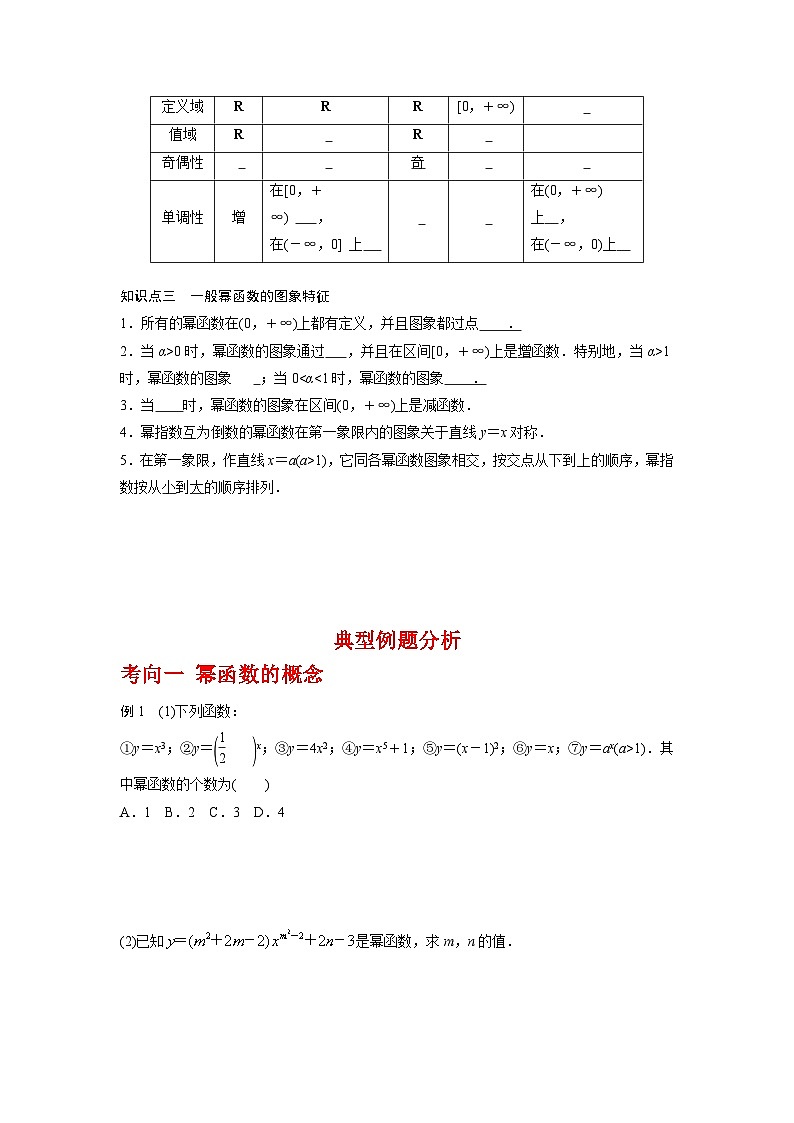 2024高考数学第一轮复习：专题2.6 幂函数（原卷版）第2页