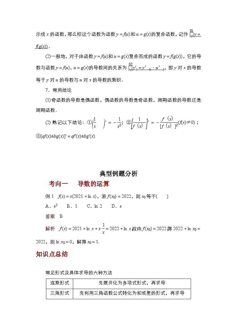 2024高考数学第一轮复习：专题3.1 导数的定义、导数的运算（解析版）第3页