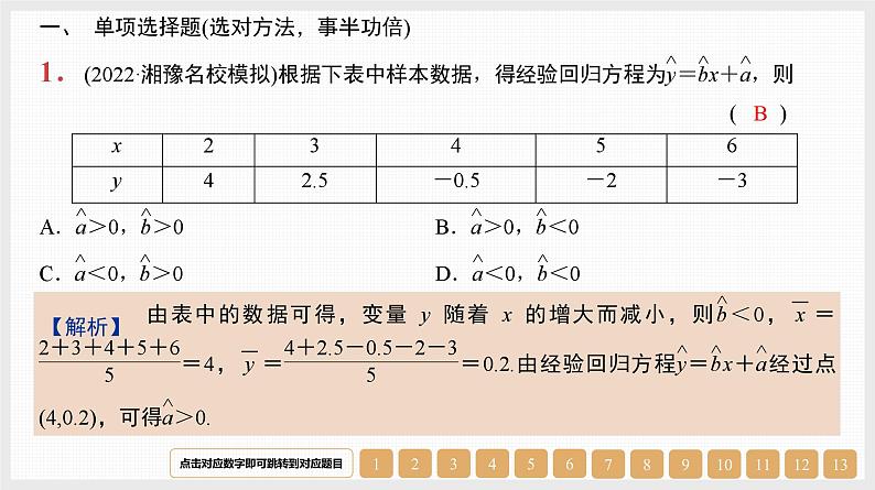 2024年新高考数学第一轮复习课件：第46讲　第1课时　变量的相关关系及线性回归模型第1页
