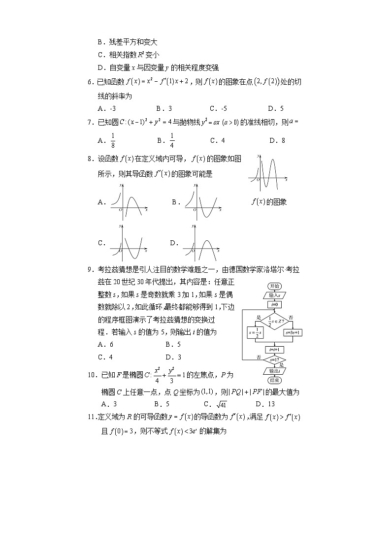 四川省遂宁市2021-2022学年高二下期期末考试——数学（文）02