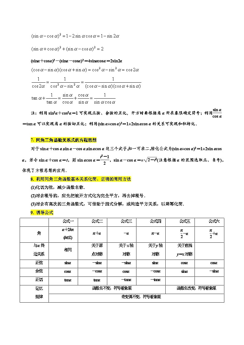 备战2024届高中数学一轮题型归纳与解题策略(新高考地区专用)考点20 同角三角函数的基本关系及诱导公式12种常见考法归类（含答案）第3页