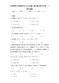 云南师范大学附属中学2024届高三高考适应性月考卷（一）数学试题
