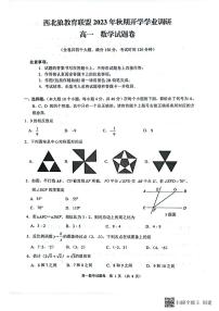 重庆市西北狼教育联盟2023-2024学年高一上学期开学考试数学试题