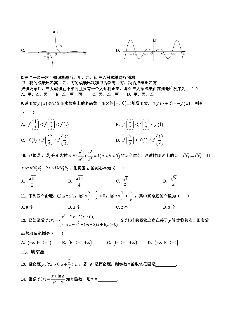 四川省达州外国语学校2023-2024学年高三上学期入学考试文科数学试题第2页