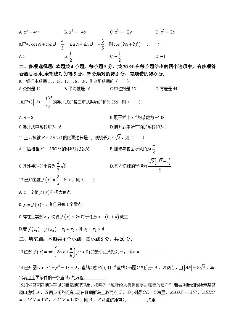 山东省青岛市2024届高三上学期期初调研检测数学试题第2页
