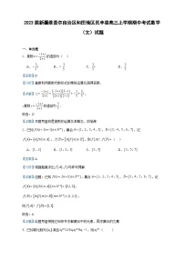 2023届新疆维吾尔自治区和田地区民丰县高三上学期期中考试数学（文）试题含答案