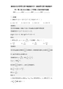 2023届湖南省长沙市师大附中梅溪湖中学（湖南师大附中梅溪湖中学）等2校高三下学期3月联考数学试题含答案