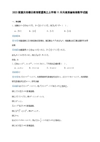2023届重庆市缙云教育联盟高三上学期11月月度质量检测数学试题含答案