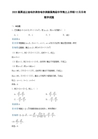 2023届黑龙江省哈尔滨市哈尔滨德强高级中学高三上学期12月月考数学试题含解析