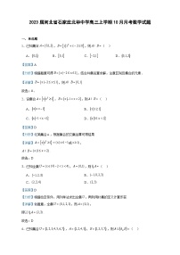 2023届河北省石家庄北华中学高三上学期10月月考数学试题含解析